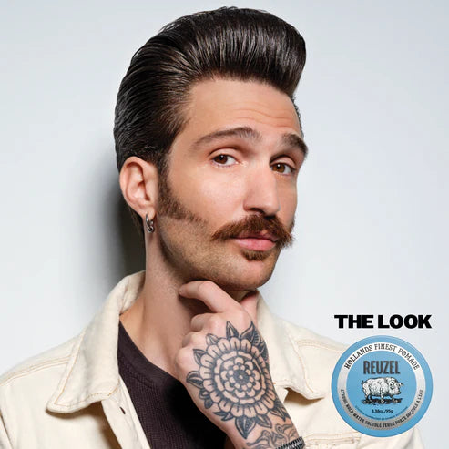 Get REUZELED Blue Pomade + 3 in 1 Shampoo Set