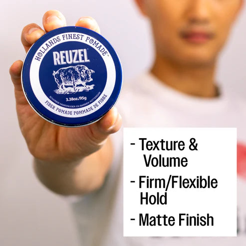 Get REUZELED Fiber Pomade + 3 in 1 Shampoo Set